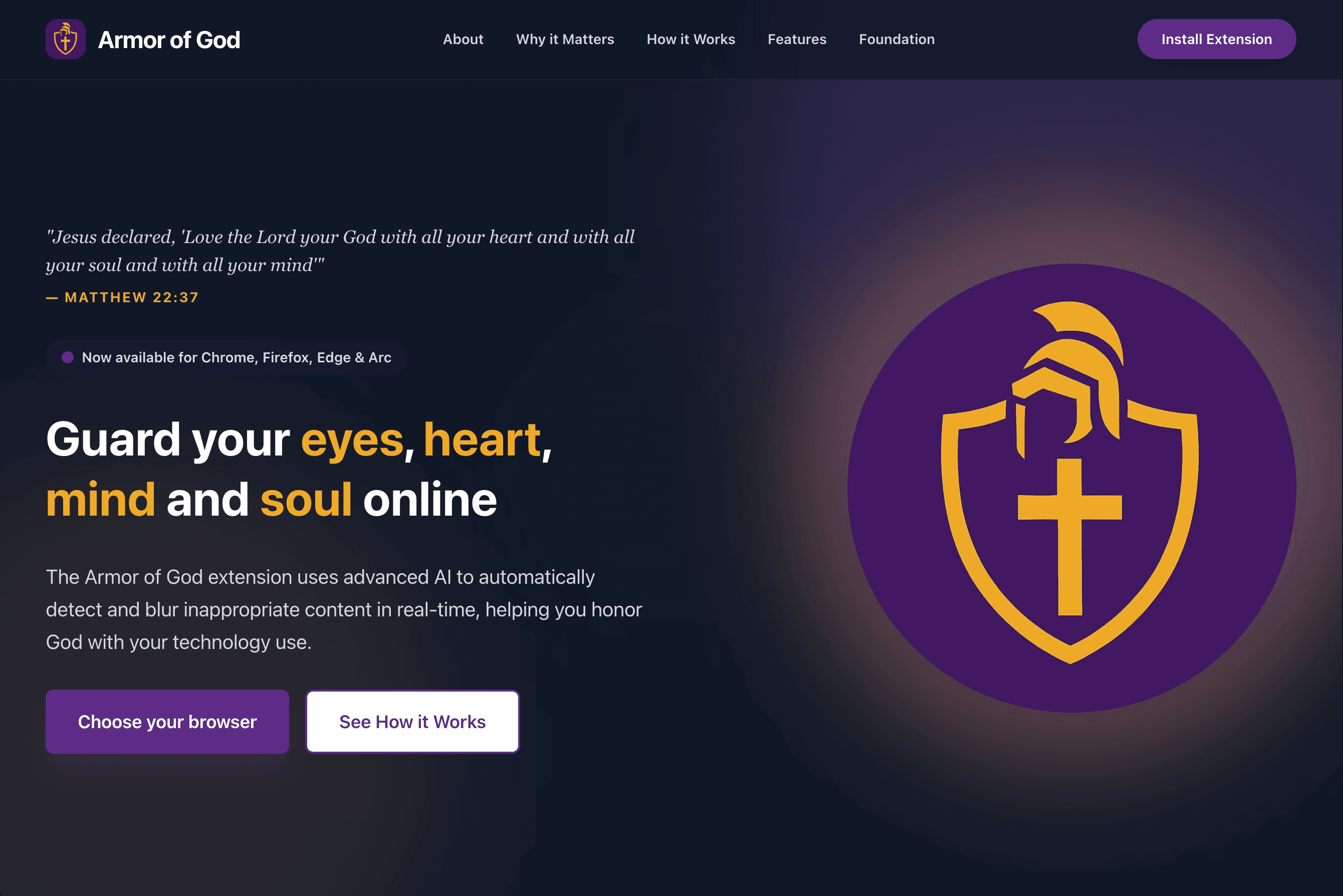 Armor of God Browser Extension